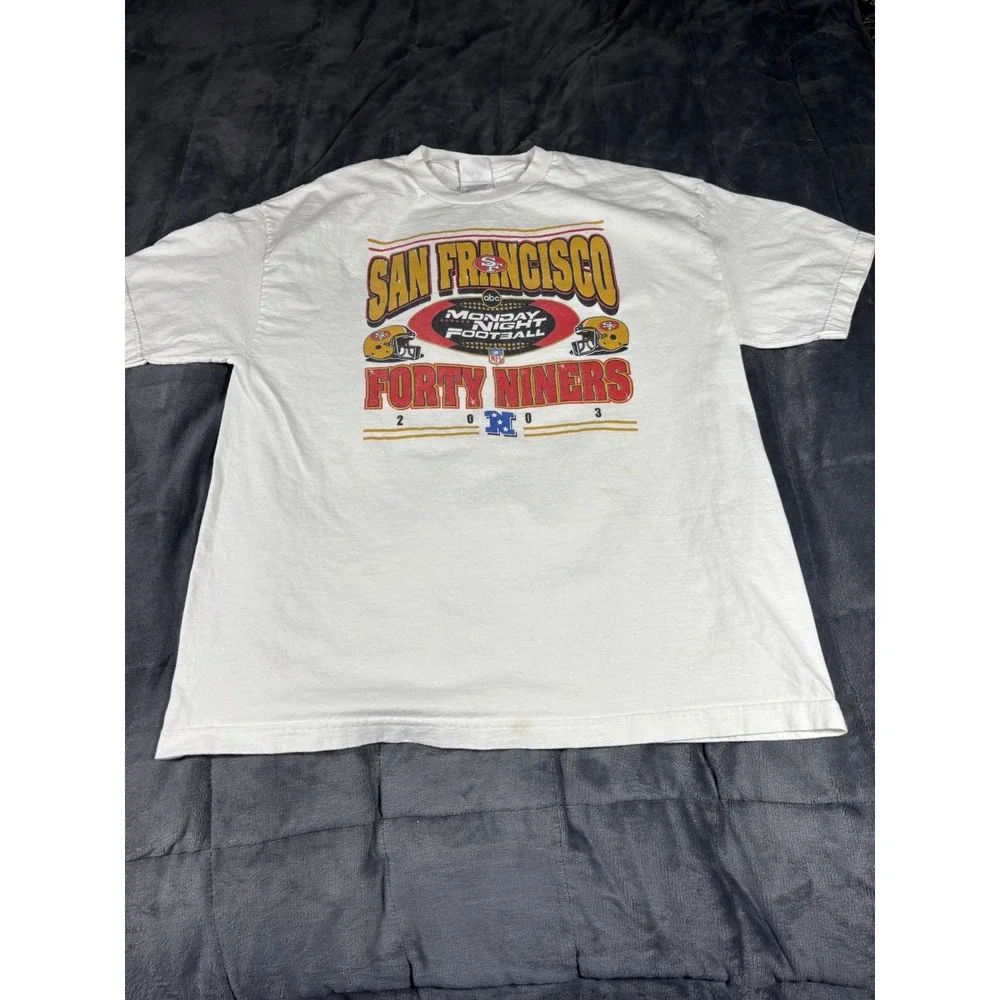 Vintage 2003 San‎ Francisco Forty Niners Monday Night Football T-Shirt XL White